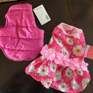 Small DOG swimsuit and winter puffer vest